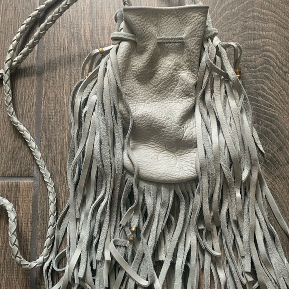 Sweetgrass leather fringe purse sweetgrass leather fringe bag handmade bag - Picture 3 of 7